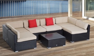  Outsunny Seven-Piece Rattan-Effect Outdoor Set 