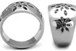 Women's Stainless Steel 316 High Polished Flower Design Fashion Ring - Second Medium