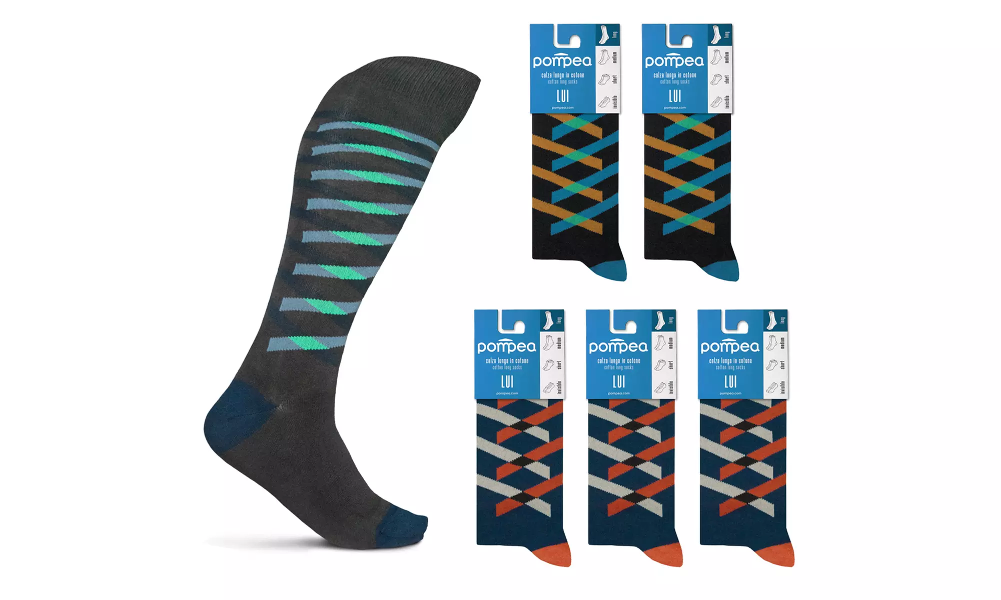 6 Paia Calze Uomo POMPEA Caldo Cotone