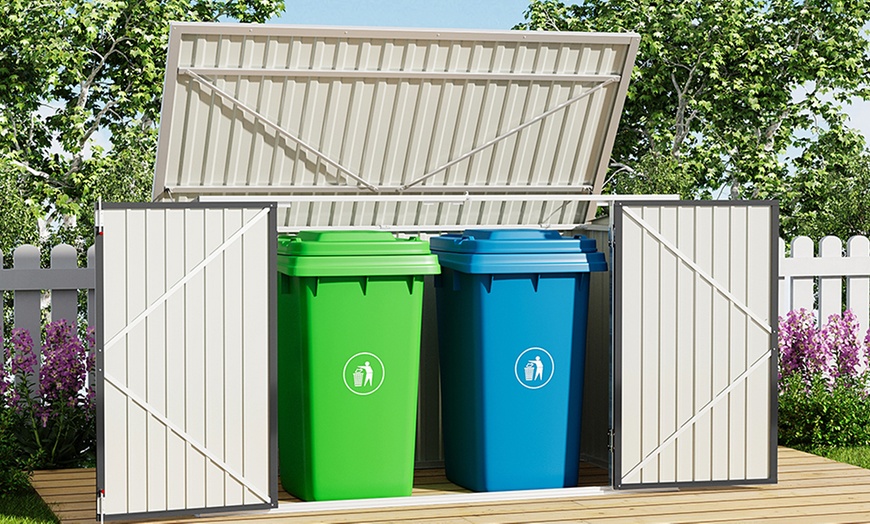 Image 3: Heavy Duty Steel Bicycle Storage Shed