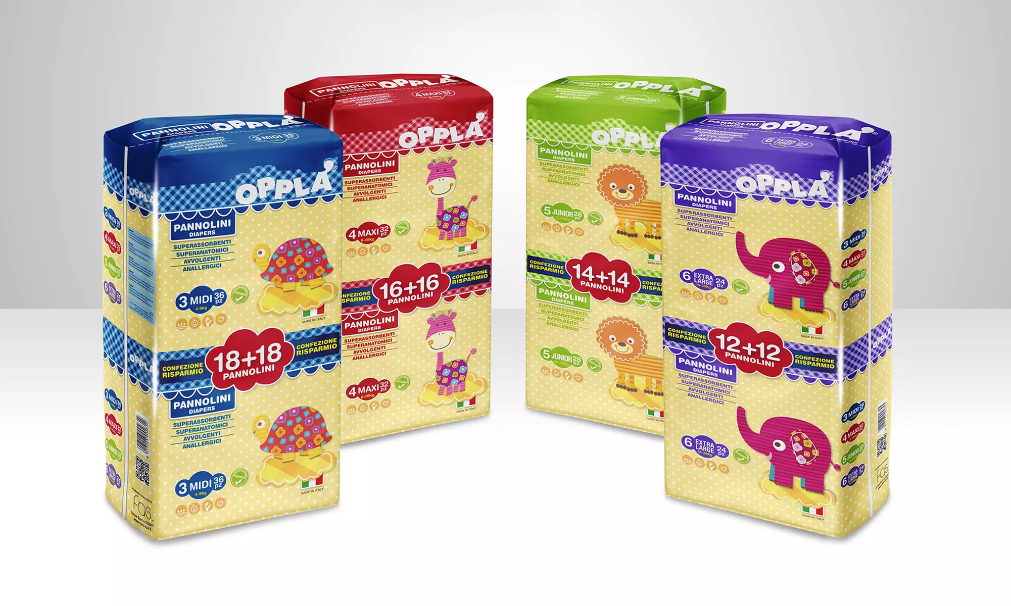 Fino a 324 pannolini Opplà Made in Italy, disponibili in 4 misure - Primary Image