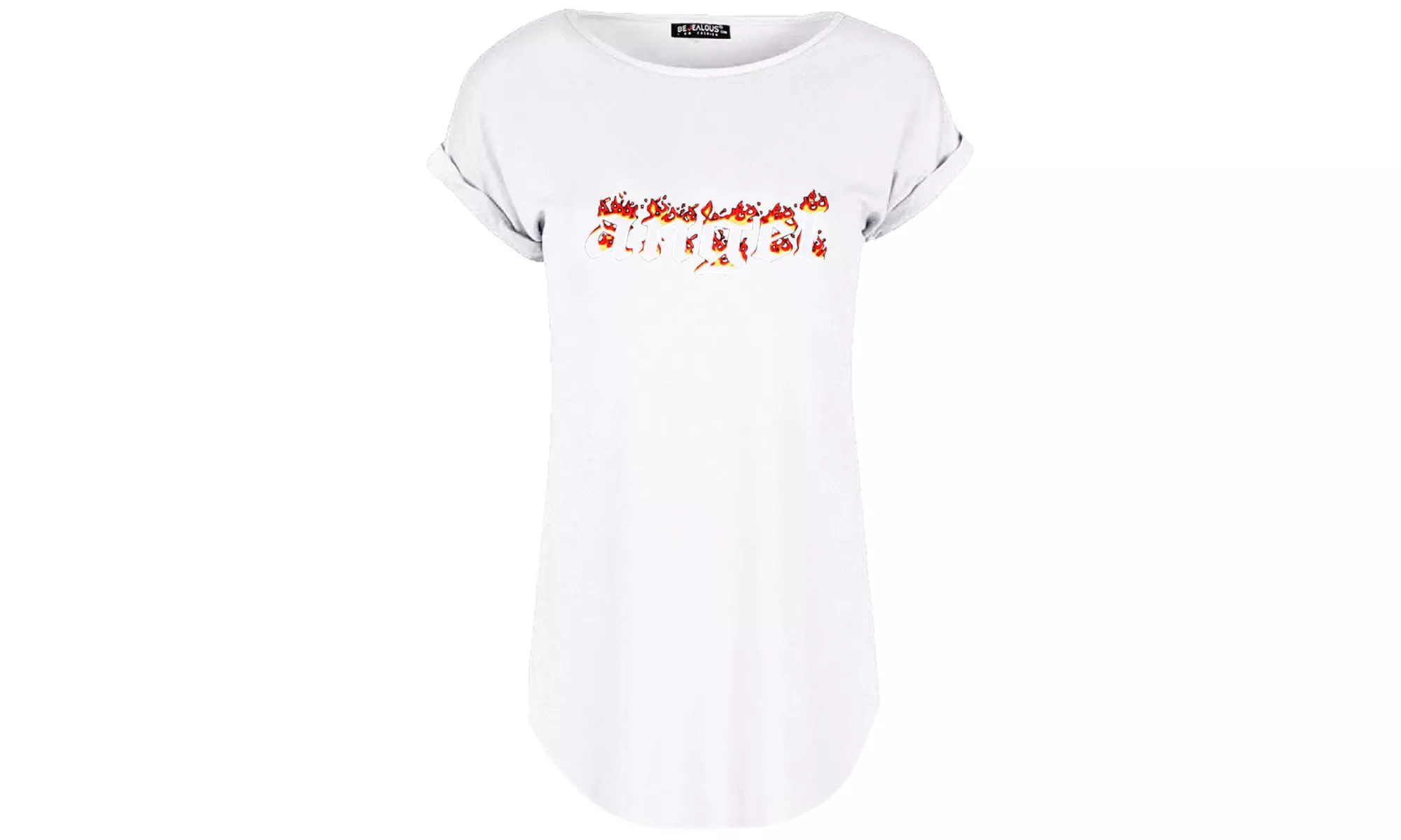 T-shirt imprimé "angel" avec manches retroussées, coloris au choix - Image 6