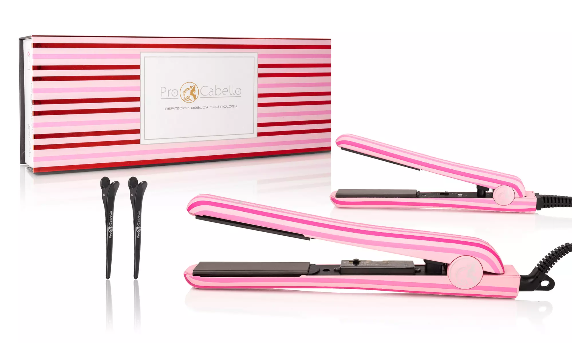 1.25" Professional Hair Straightener and 0.5" Travel Flat Iron Set (5-Piece) - Second Medium