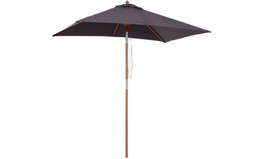 Image 2: Outsunny Garden Parasol Umbrella with Tilting Sunshade Canopy