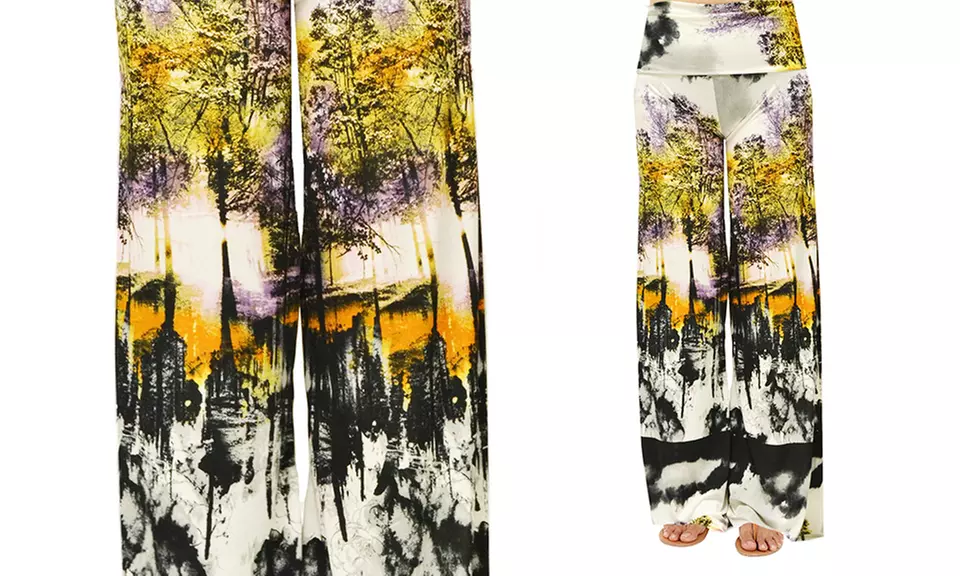Women's Printed Palazzo Pants - Second Medium