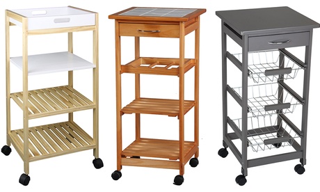 Carrello da cucina in legno di pino disponibile in 3 modelli