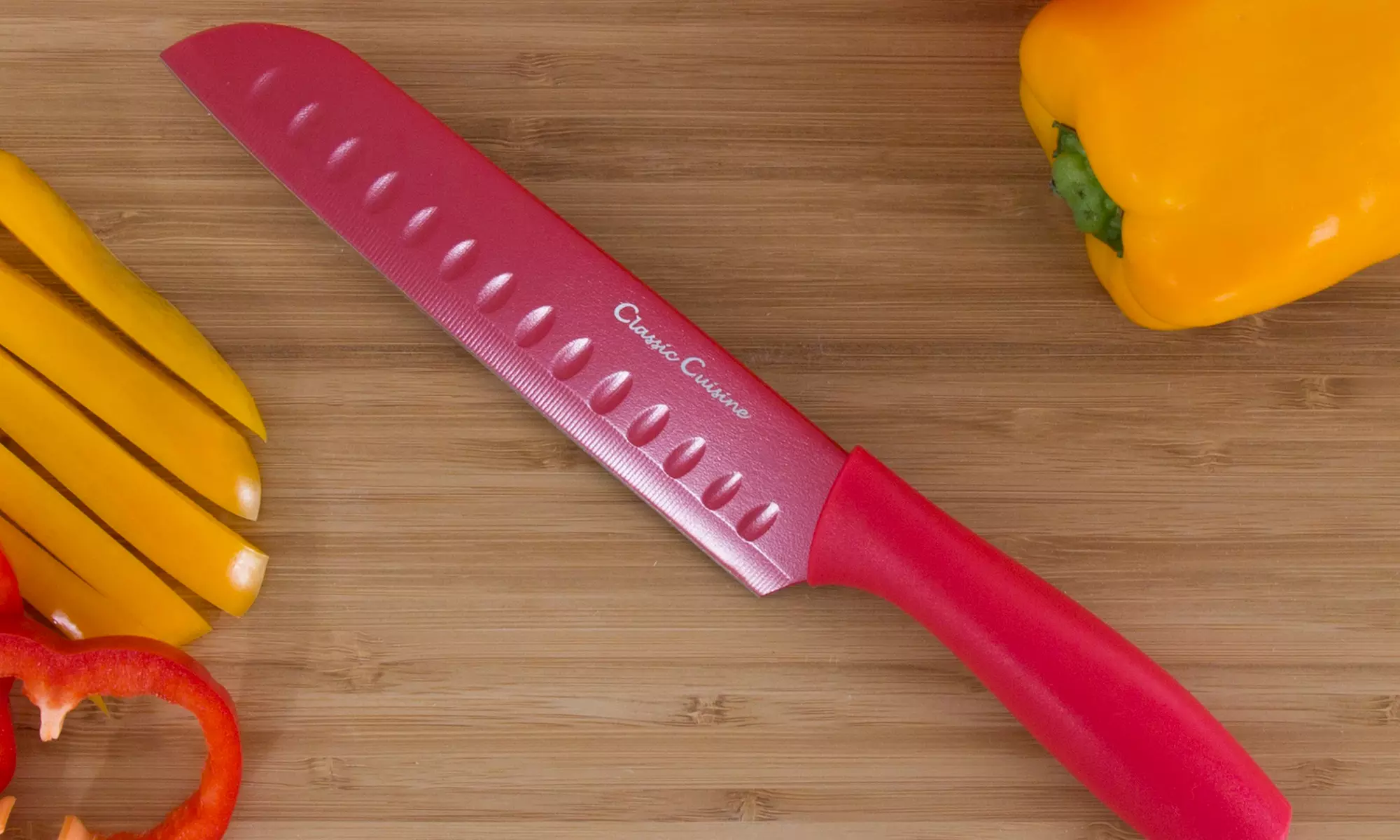 Classic Cuisine Colored Knife Set with Sheaths (14-Piece) - Image 4