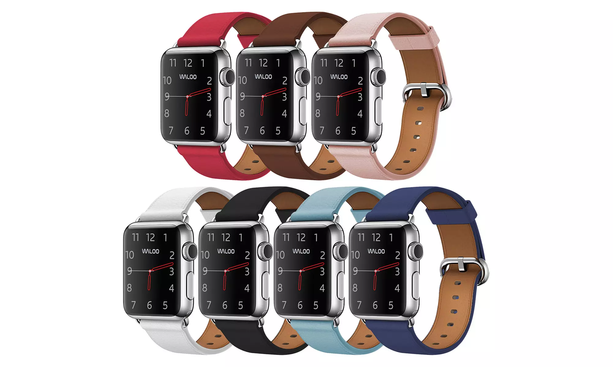 Waloo Classic Leather Band for Apple Watch Series 1, 2, 3, 4, & 5 - Primary Image