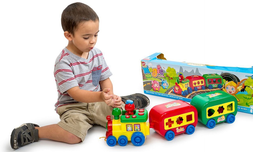 Image 1: Musical Puzzle Train Set - Educational Toy with Lights and Sounds