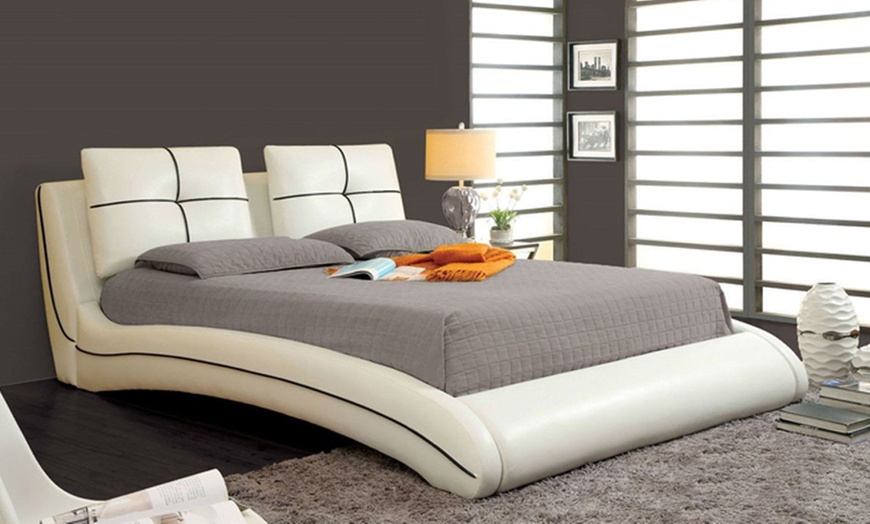 Image 3: Upholstered Curved Bed Frame