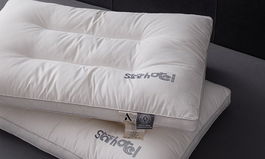 Image 14: 100% Cotton Hotel Grade Neck Support Pillow 2 Pack Set
