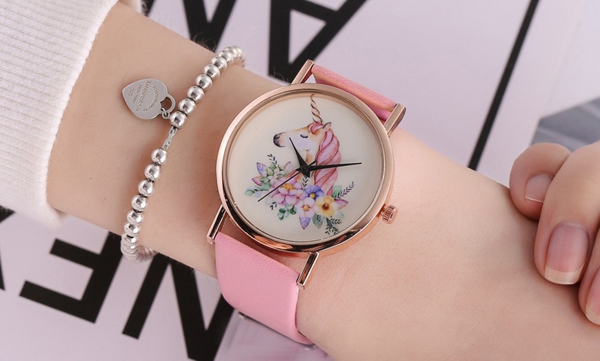 Image 4: Unicorn Print Dial Watch