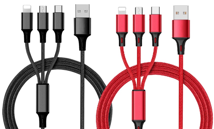 Image 12: One, Two or Three Three-in-One Charging Cables