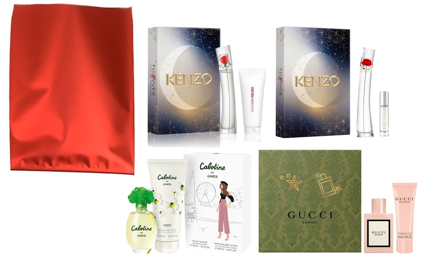 Image 1: Coffret-cadeau pour femme Gucci, Kenzo et Cabotine avec sac de cadeau