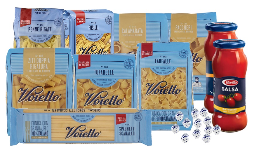 Image 1: Sughi Barilla, pasta Voiello e Baci