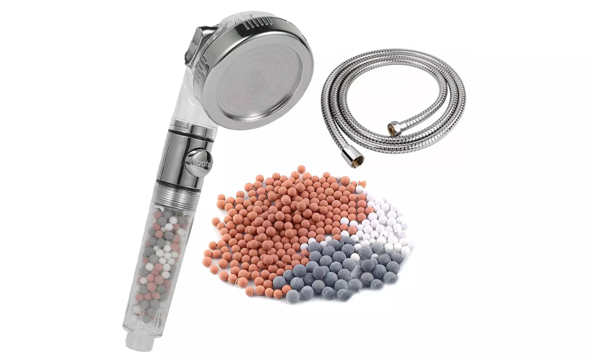 Pommeau de douche filtrant triple action 3 modes, avec 6 ou 12 recharges et flexible en option - Image 6