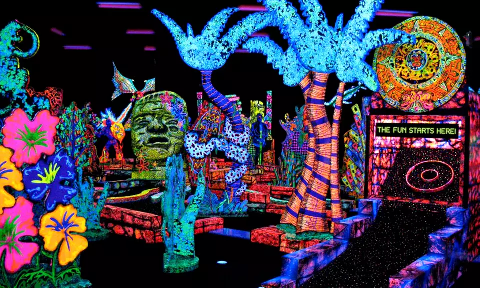 One Round of Glow-in-the-Dark Mini Golf for Two or Four at Putting Edge (Up to 52% Off) - Primary Image