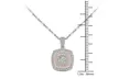 1/2 CTTW Diamond Cluster Double Halo Necklace in 14K Gold by De Couer - Second Medium