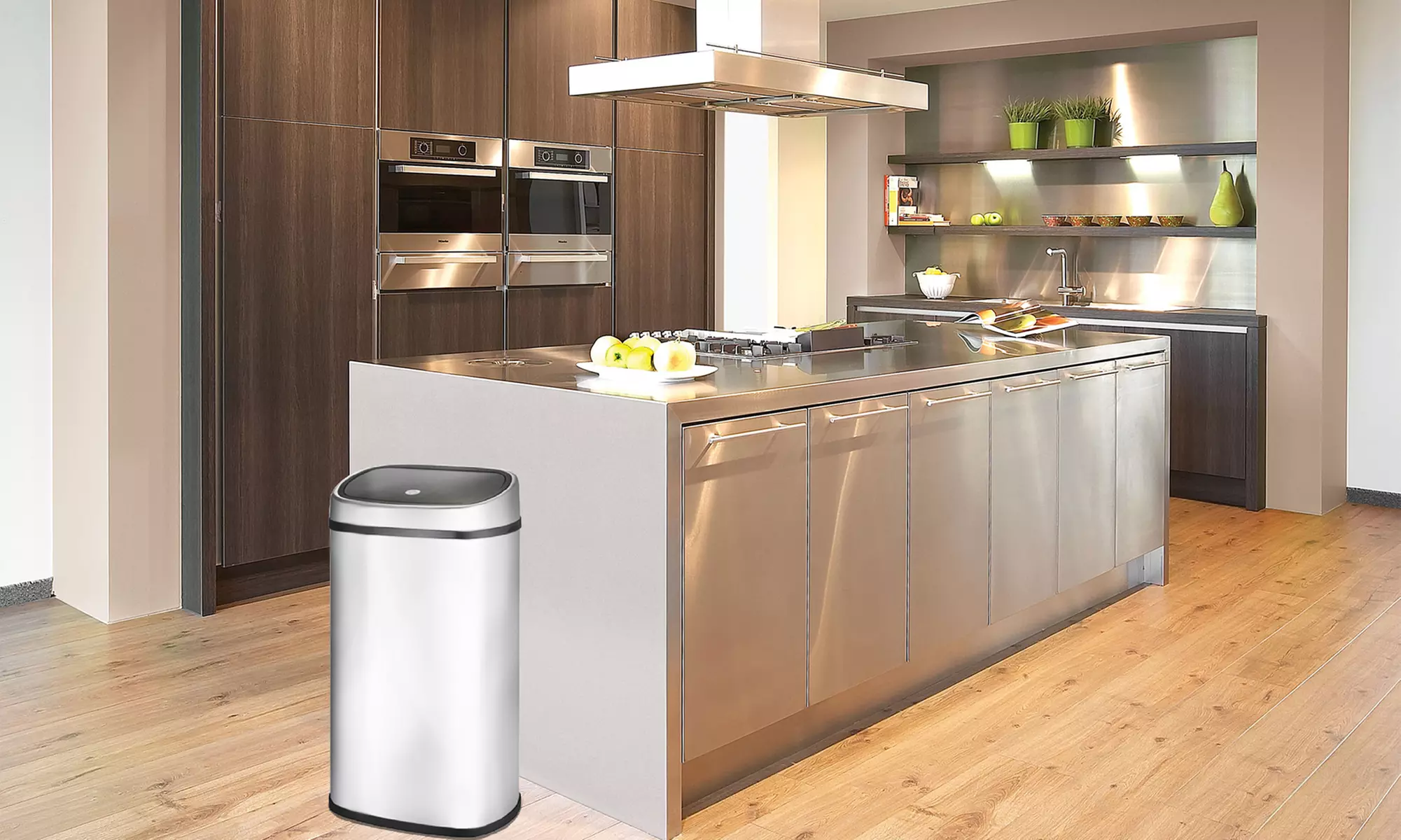 Cubo de basura de acero inoxidable 50L - Primary Image