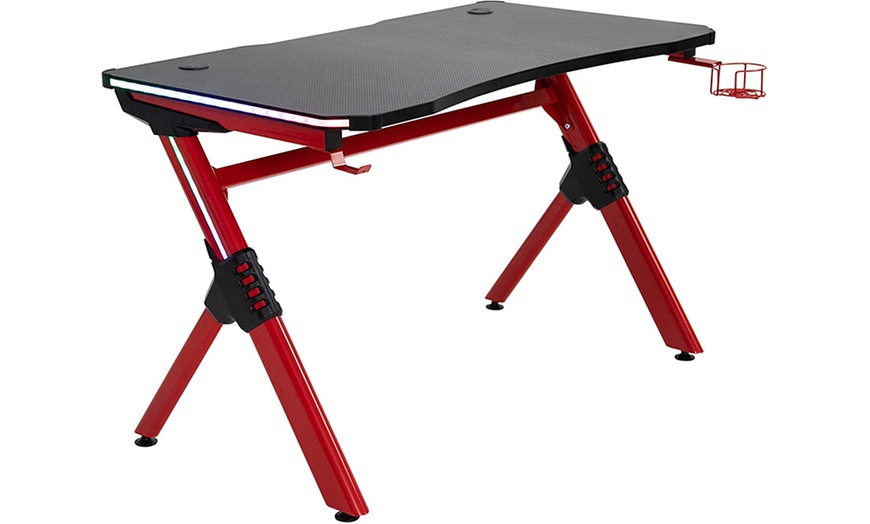 Image 8: HOMCOM LED Gaming Desk