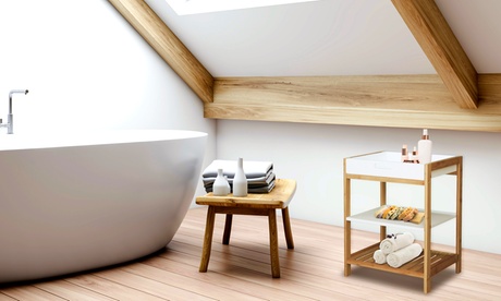 Mobiletto in bamboo con 3 scaffali