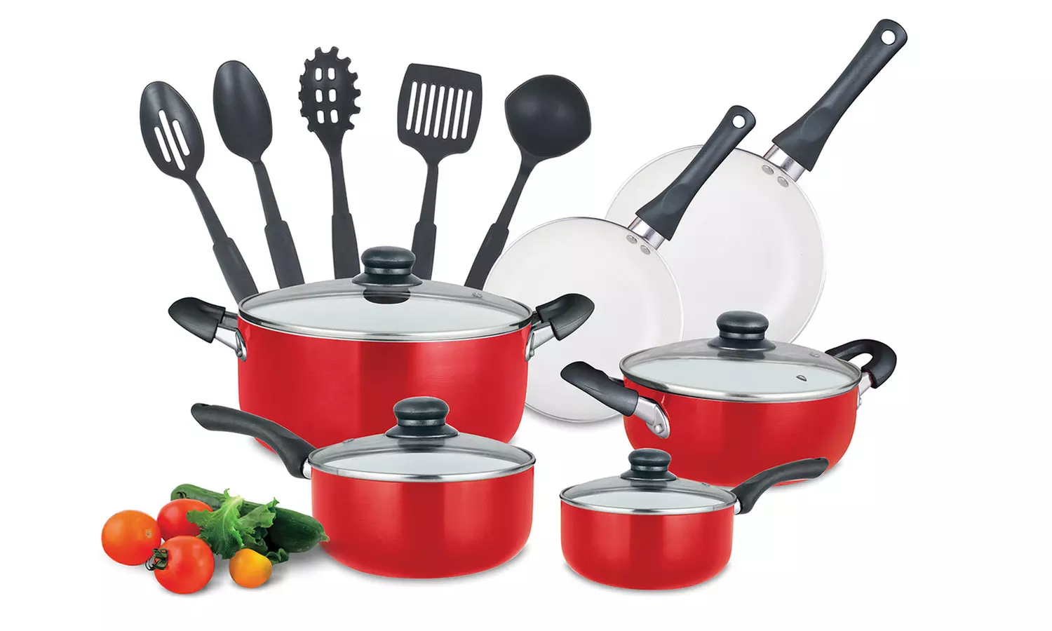 Ceramic or Nonstick Cookware and Utensil Set (15-Piece) - Second Medium