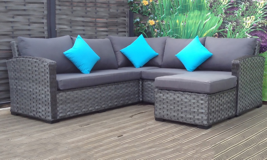 Image 2: Grace Rattan Corner Sofa