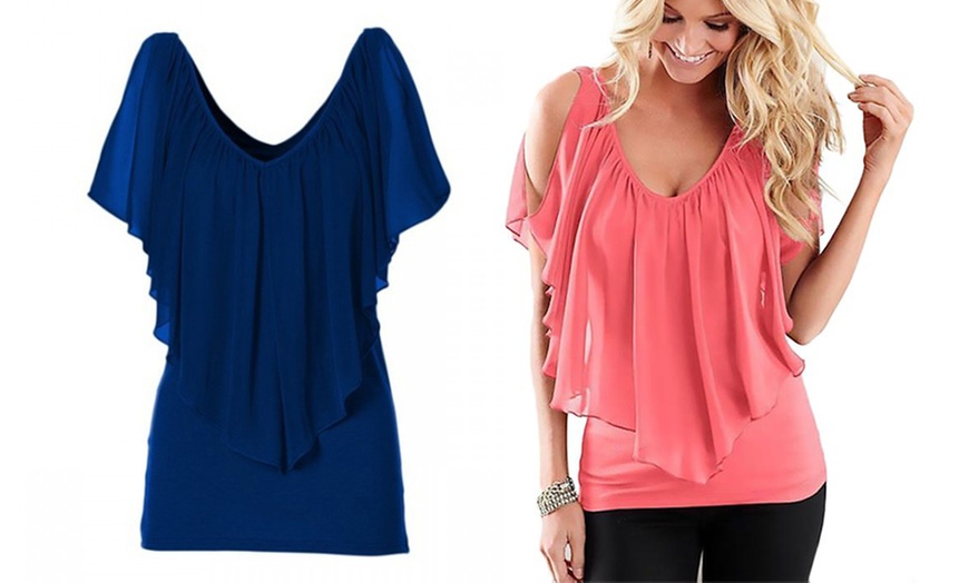 Image 6: Women's Chiffon Overlay Top