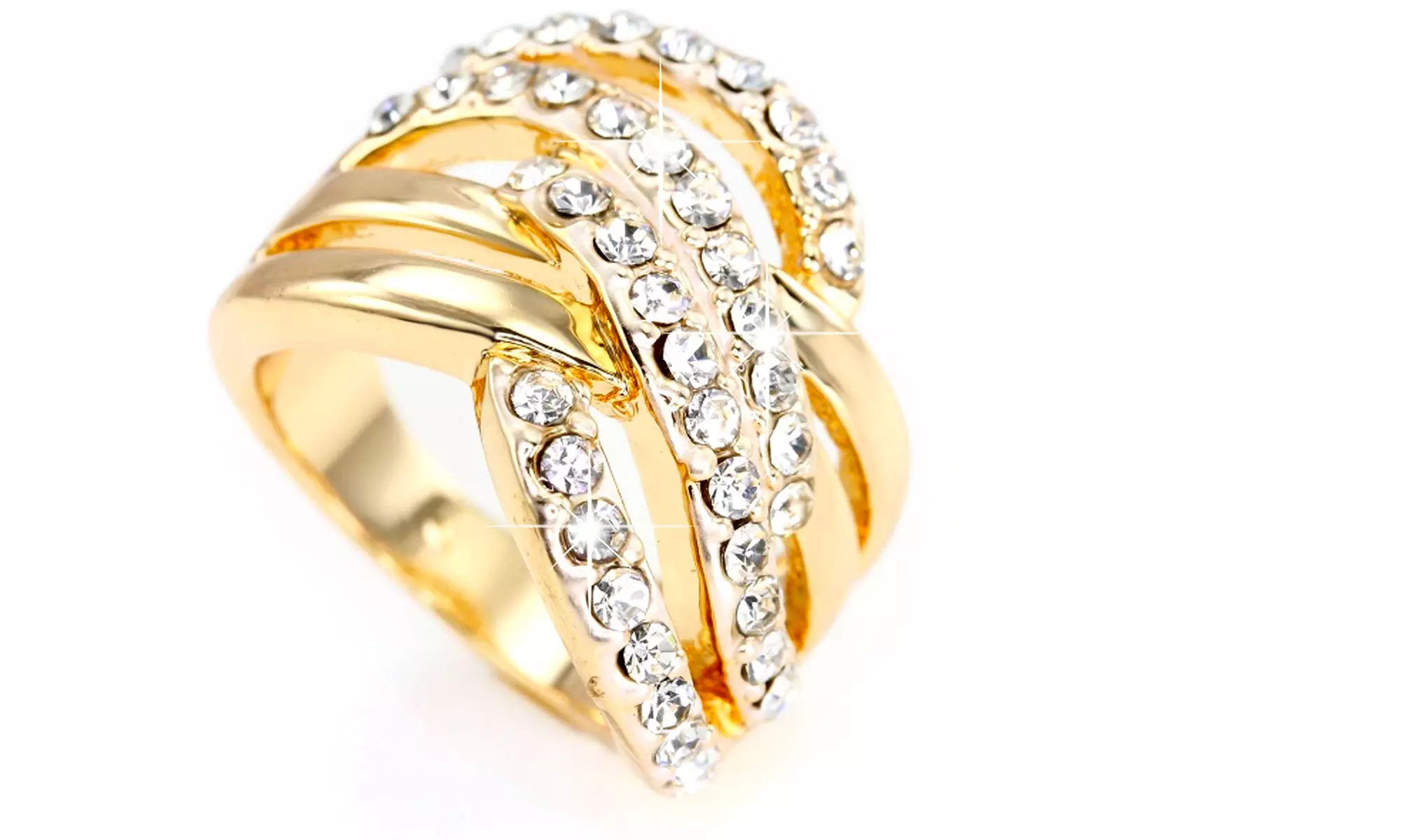 Bagues en cristaux Swarovski ® ornés d'un placage en or 18k