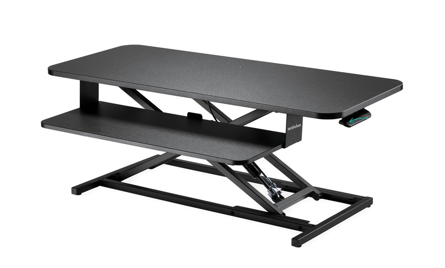 Image 3: 95cm Large Ergonomic Sit-Stand Workstation