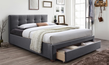 Up To 30% Off on Upholstered King Platform Bed | Groupon Goods