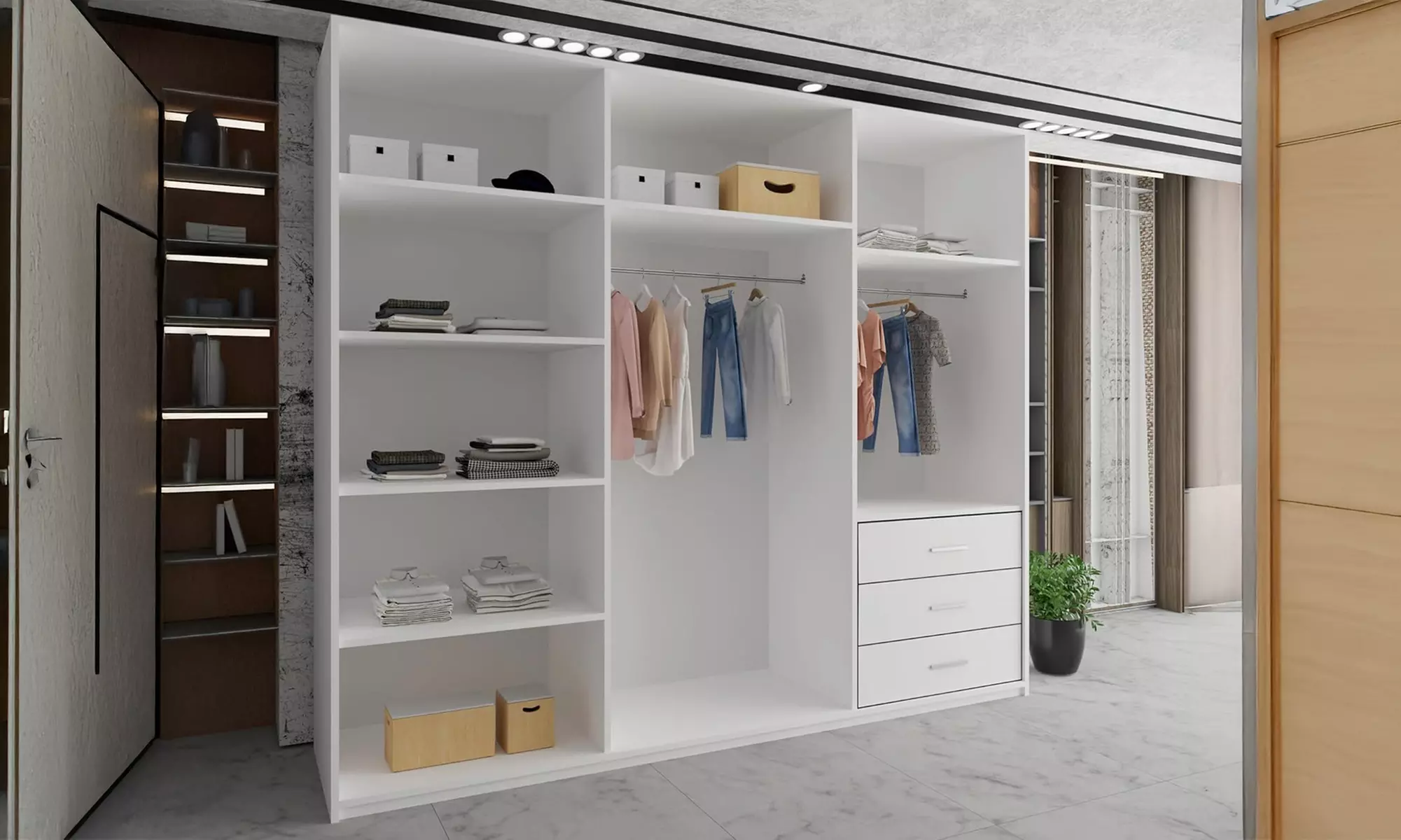 Roni Sliding Mirror Door Wardrobe