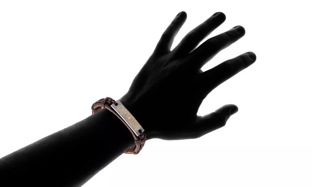 Men's Leather Adjustable Lord's Prayer Bracelet by Crucible - Second Medium