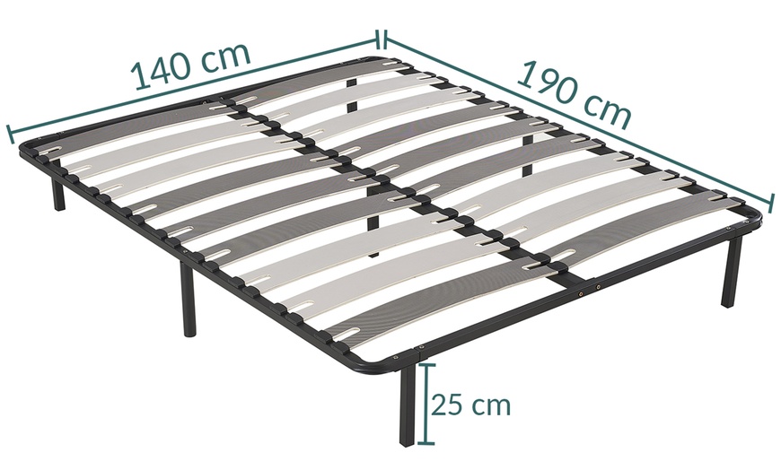 Image 6: Sommier orthopédique à larges lattes, pieds inclus 