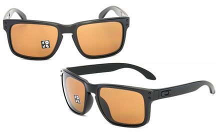 Oakley Holbrook Sunglasses with Matte Black Bronze Polarized Lens | Groupon