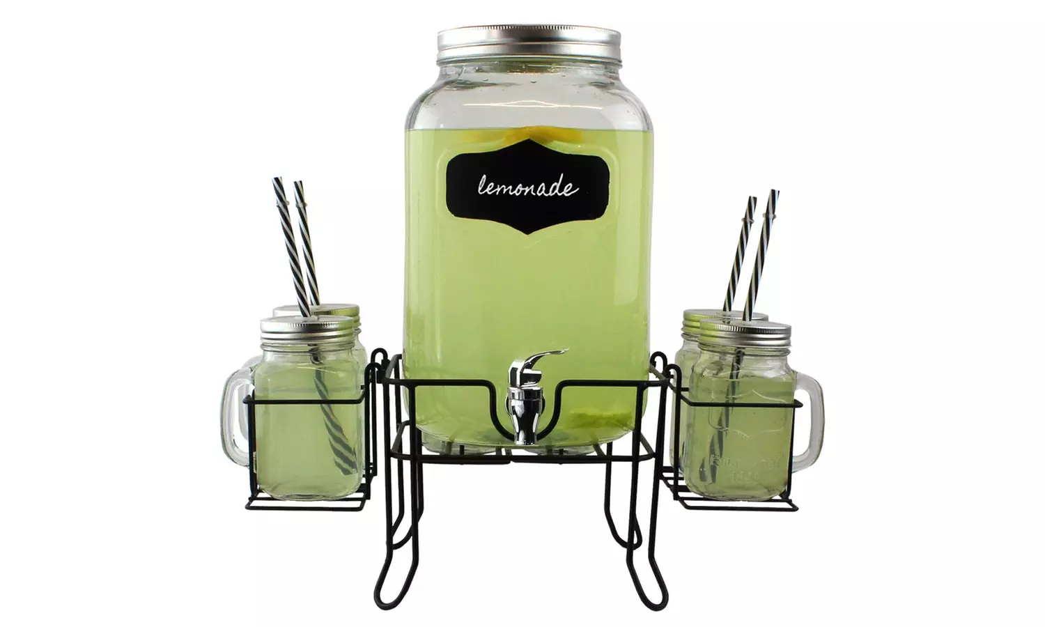 Mason Jar Drink Dispenser Set (8-Piece) - Primary Image