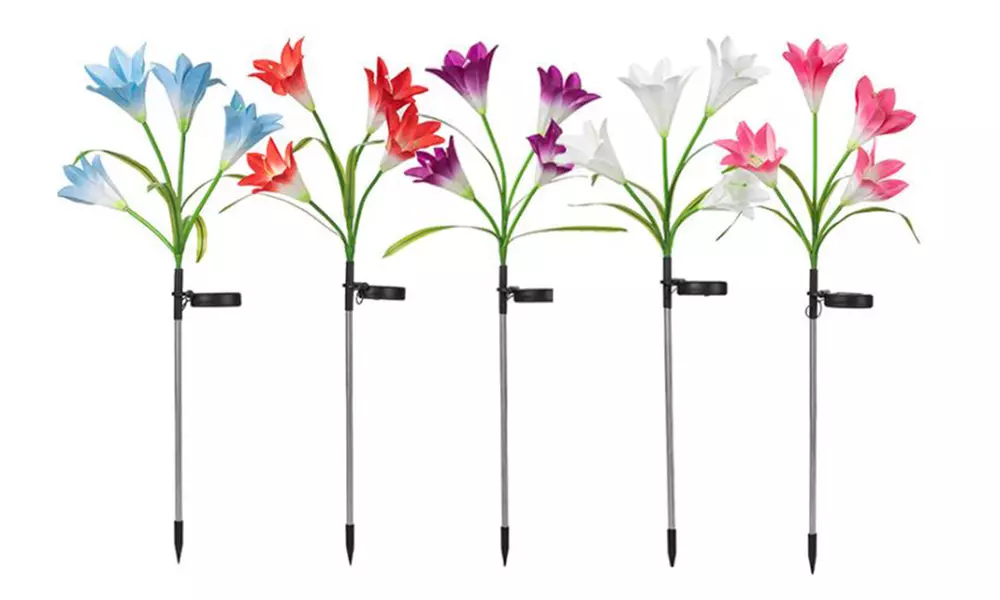 Fino a 4 luci solari LED a forma di fiori di giglio