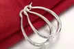 925 Sterling Silver Engraved Oval Hoop Earrings - Second Medium