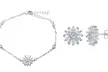 Marquise or Baguette Flower Cubic Zirconia Bracelet and Earrings Set by Elements of Love - Second Medium