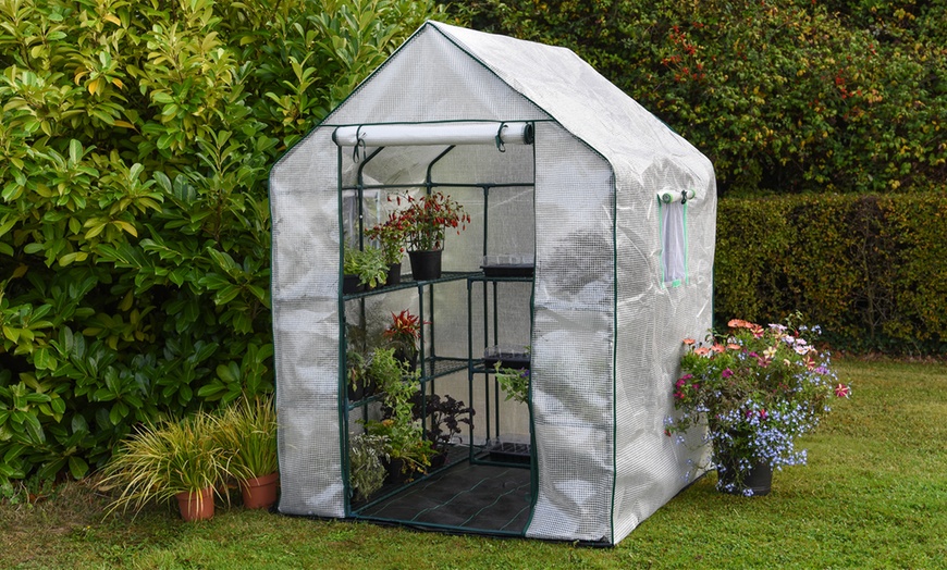 Image 1: 6- or 12-Shelf Greenhouse, Portable Shelving or Garden Cloche