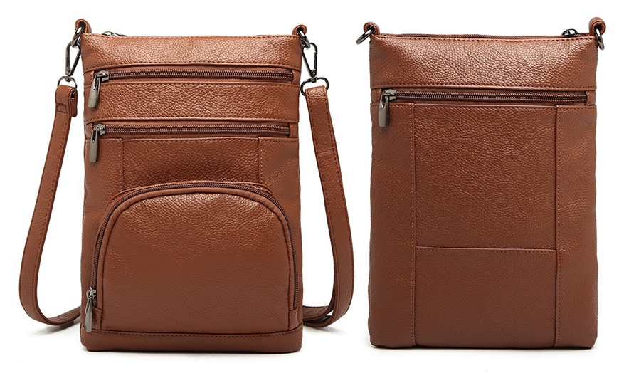 Image 7: Miss Lulu Multi-Pocket Crossbody Bag