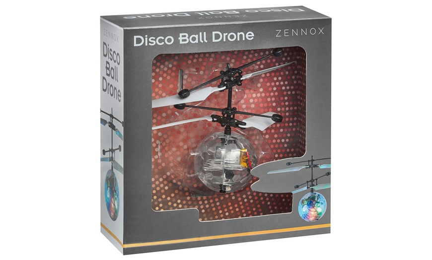 Image 11: Zennox Infrared LED Flying Disco Ball Drone