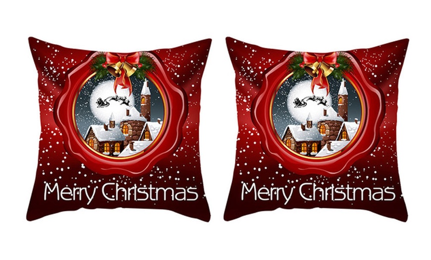 Image 19: One or Two Christmas Decorative Cushion Covers