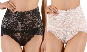 High-Waisted Lace Pantie Briefs