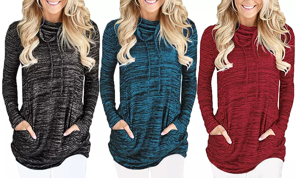 Leo Rosi Women's Marled Athleisure Funnelneck Top S-2X - Primary Image