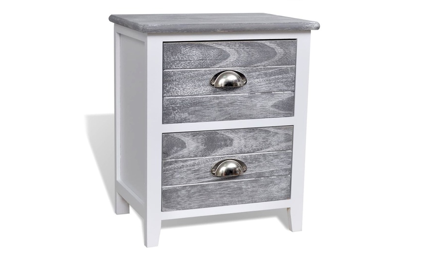 Image 10: Rustic-Style Bedside Cabinet