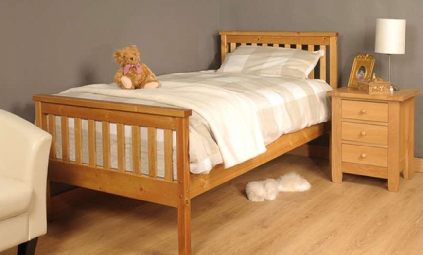 Image 2: Sardinia Solid Wood Bed Frame with Optional Mattress