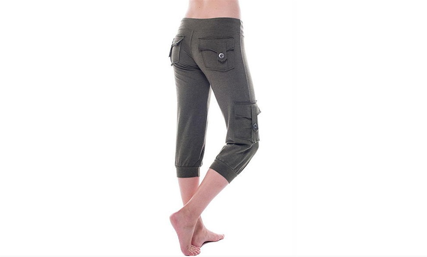 Image 4: Women's Casual Stretch Tapered Calf-Lengh Pants