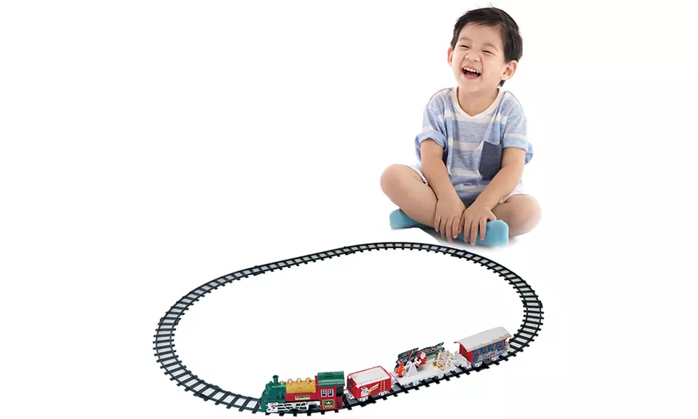 Holiday Express Electric Animated Train Playset with Light, Sound and 1m Track - Image 2