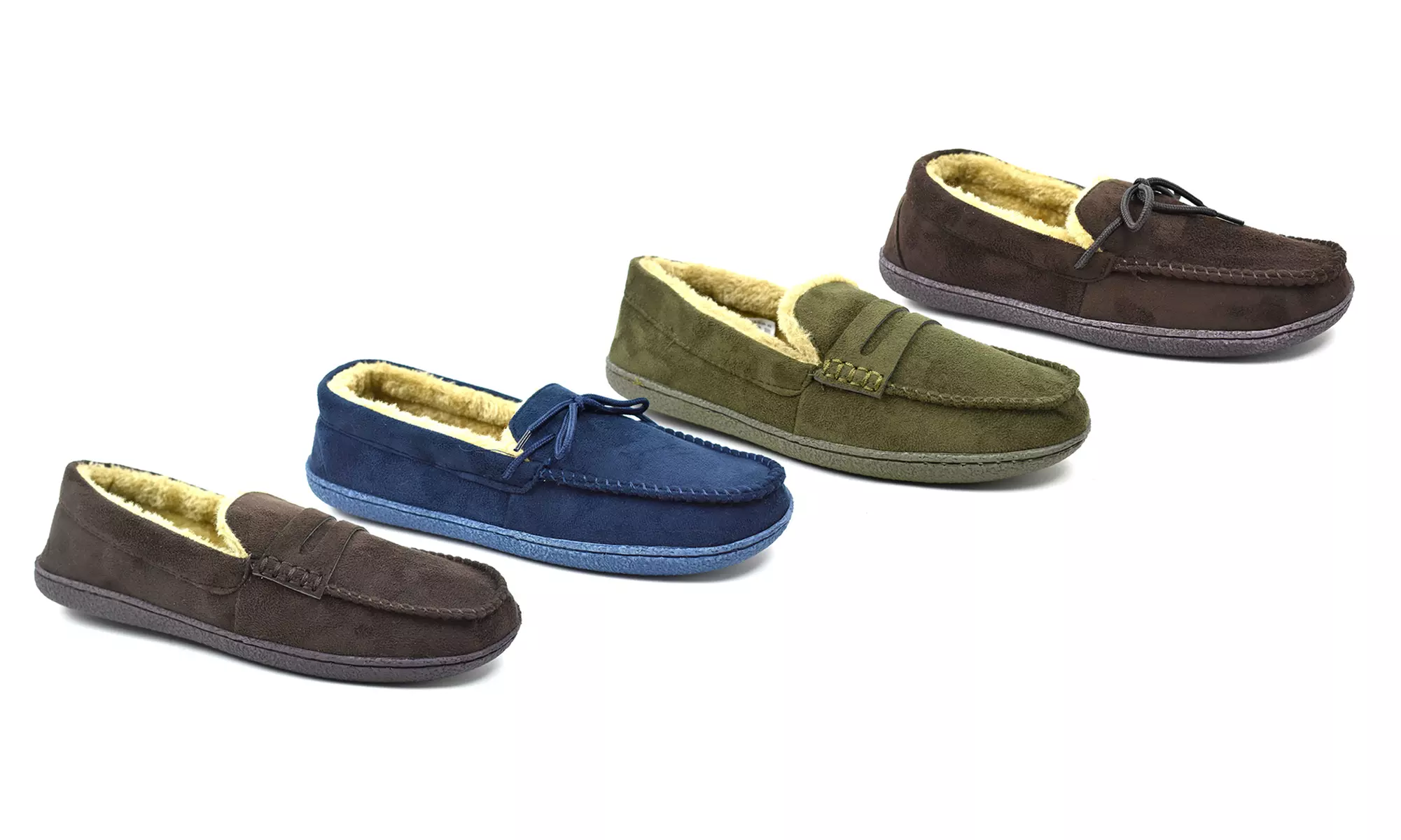 Men's Fleece-Lined Slippers - Primary Image